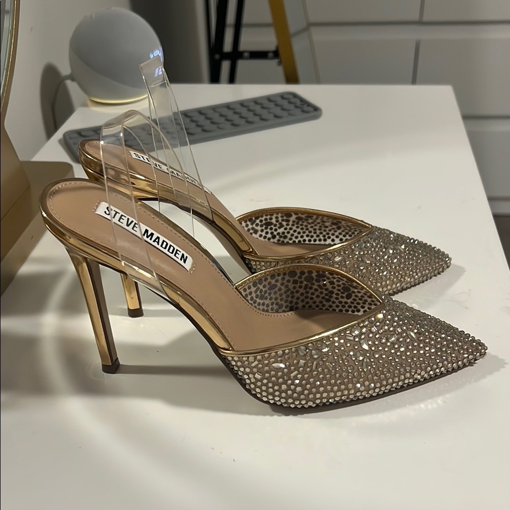 Gold Rhinestone Stilletos - Picture 2 of 6